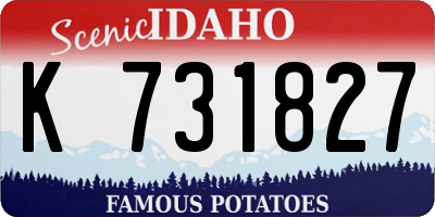 ID license plate K731827