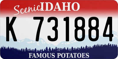 ID license plate K731884