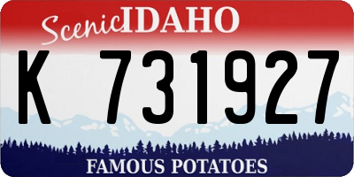 ID license plate K731927