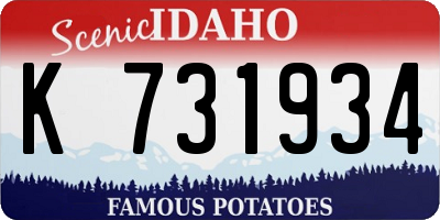ID license plate K731934