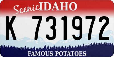 ID license plate K731972