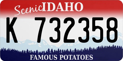 ID license plate K732358