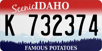 ID license plate K732374