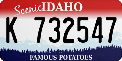 ID license plate K732547