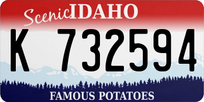 ID license plate K732594