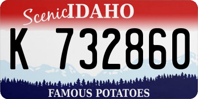 ID license plate K732860