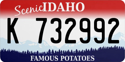 ID license plate K732992