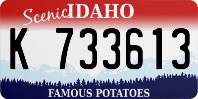 ID license plate K733613
