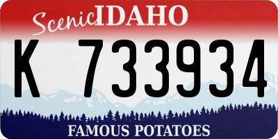 ID license plate K733934