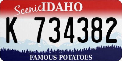ID license plate K734382