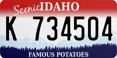 ID license plate K734504