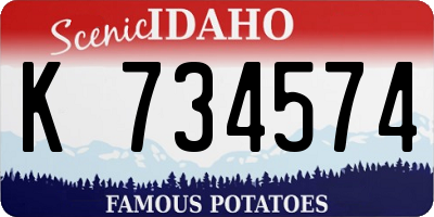 ID license plate K734574