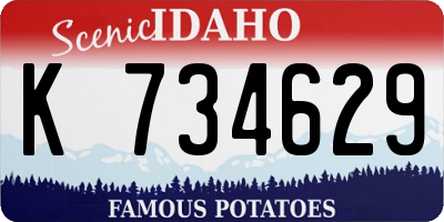 ID license plate K734629