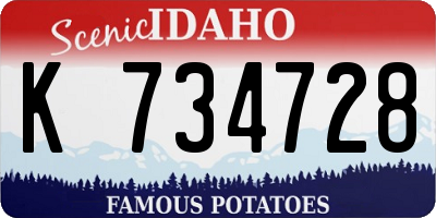 ID license plate K734728