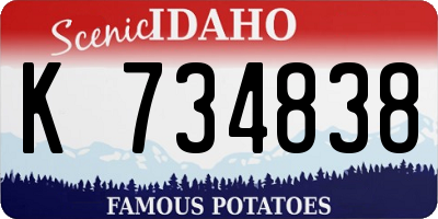 ID license plate K734838