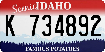 ID license plate K734892