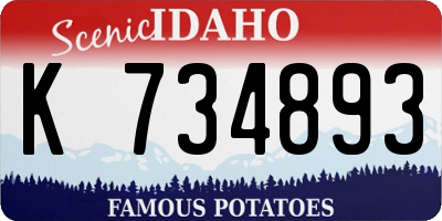 ID license plate K734893
