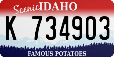 ID license plate K734903
