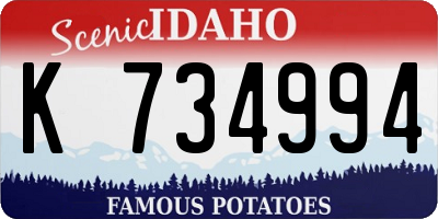 ID license plate K734994