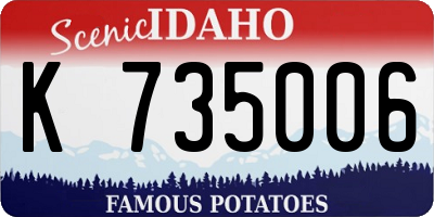 ID license plate K735006