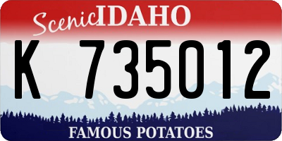 ID license plate K735012