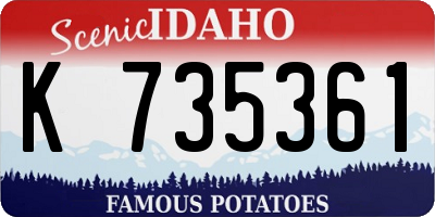 ID license plate K735361