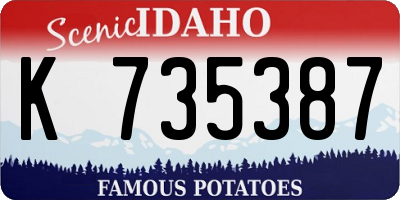 ID license plate K735387