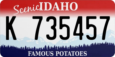 ID license plate K735457