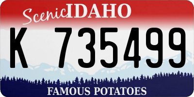 ID license plate K735499
