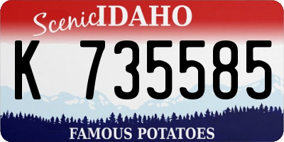ID license plate K735585
