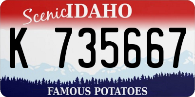 ID license plate K735667