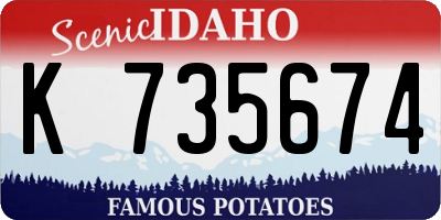 ID license plate K735674