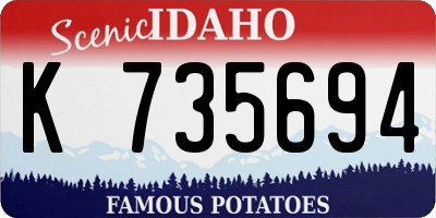 ID license plate K735694