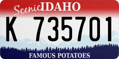 ID license plate K735701