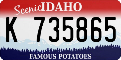 ID license plate K735865