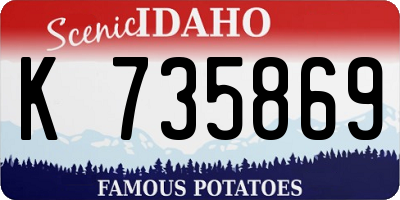 ID license plate K735869