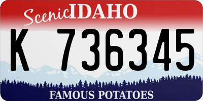 ID license plate K736345
