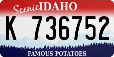 ID license plate K736752