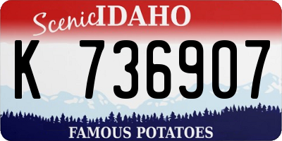 ID license plate K736907