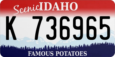 ID license plate K736965