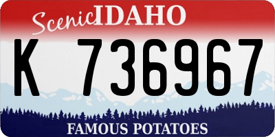 ID license plate K736967