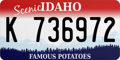 ID license plate K736972