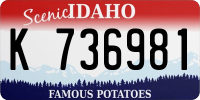 ID license plate K736981