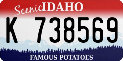 ID license plate K738569