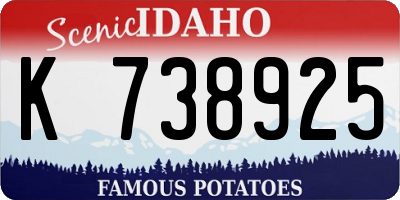 ID license plate K738925