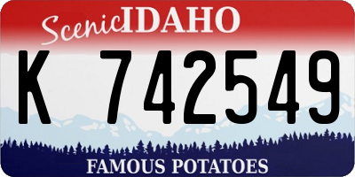 ID license plate K742549