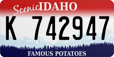 ID license plate K742947