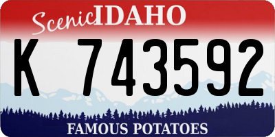 ID license plate K743592
