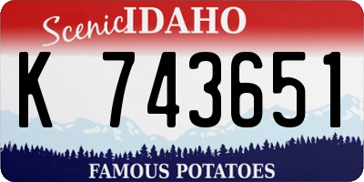 ID license plate K743651