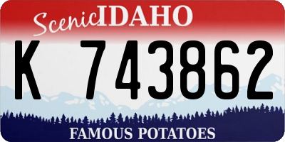 ID license plate K743862